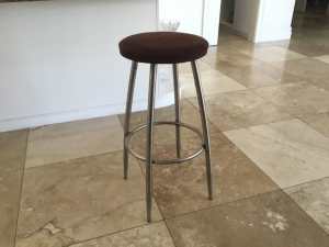 Bar stools , stainless steel and suede