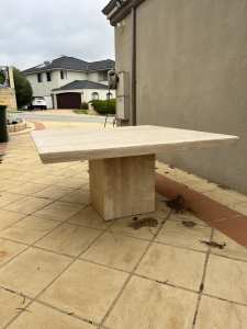 Travertine Stone Outdoor Table.