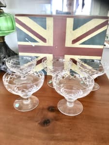 5 x Stuart England crystal glasses