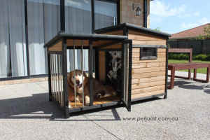 Wooden Pet Dog Kennel Large Crate Window, Door Bolt, In-built Storage