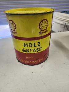 Shell grease tins and Ampol jet lube