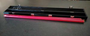 Cuemaster 2 Piece Pink Billiard Cue Stick in Black Case