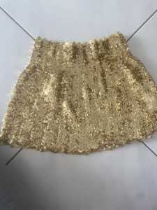 Gold sequin dance costume skirt