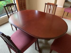 Dining Setting, Mahogany, Extension Table, 6 Chairs