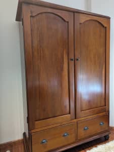 Solid timber wardrobe and tall boy