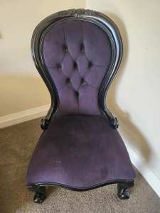 French Black Velvet Chair