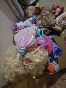 Large box of girls toys