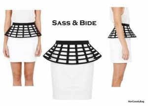 SASS & BIDE Rib Cage Black and White Skirt 8 Designer