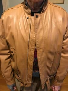 Lambskin Leather Bomber Jacket by Jackie Palerno Size 102