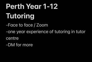 Year 1-12 tutoring face to face or online