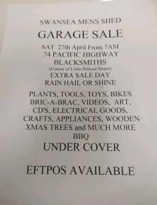 Swansea Mens Shed Garage Sale