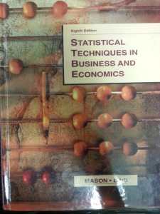 Statistical techniques in Business and economics 8th Ed. Mason