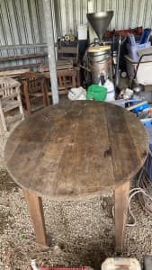 Tasmanian oak is oval dining table needs a bit of tlc