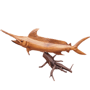 Carved Fish Marlin Solid Wood Carving