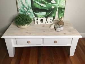 Refurbished solid timber coffee table