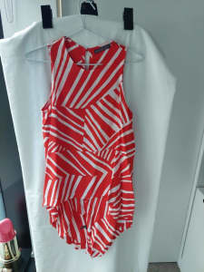 Red and white Mister Zimi sleeveless Top/blouse