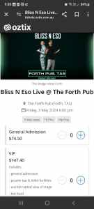 Bliss n Eso Forth Pub Friday May 3rd x 2 tix