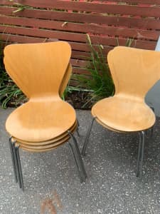 6 cafe style formed ply chairs
