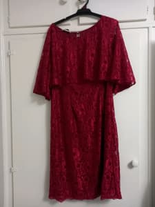 Red lace evening dress
