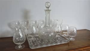 Wanted: Antique Set of fine cut glass decanter, glasses and tray