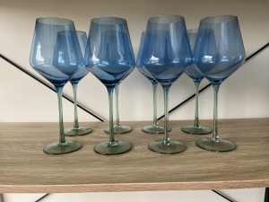 Dual tone wine glasses set of 8
