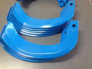 Rotary hoe blades, curved tiller tynes for Japanese type rotary hoes.