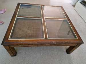 Antique Mahogany and Glass Table