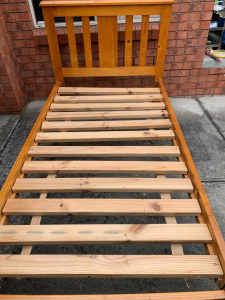 Excellent king single wooden bed frame only for sale. Pick up or deliv