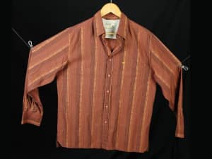 Men's casual Long Sleeve Shirt brown shades Size L - never worn