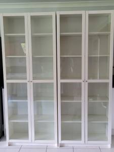 Billy Bookcase / Display Cabinet with Glass Doors x 2