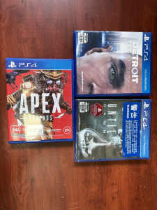 PlayStation 4 games (Detroit , until dawn, apex legend) bundle
