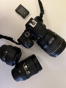 Nikon D3500 18-55 VR kit DSLR camera with 3 lens included