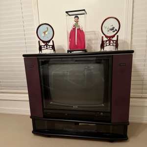 Vintage Sharp TV in Wooden Deluxe Cabinet