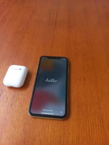 Apple iPhone 11 64Gb with Airpods in good condition.
