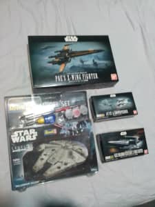STAR WARS, M.Falcon &! Model Kits - x4 ! BAN DAI, REVELL! -New In Box!