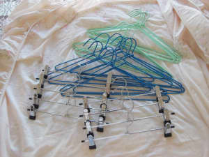 Assorted coathangers and skirthangers