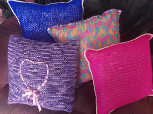Bright Knitted Cushions