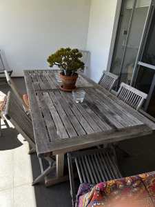 Timber outdoor table and chairs