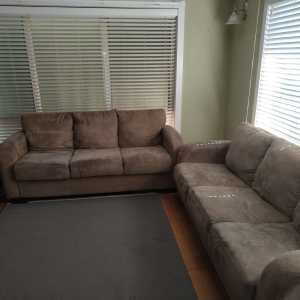 2 X 3 seater micro suede sofas