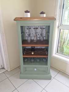 Solid wood wine cabinet $220