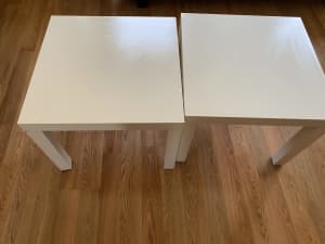 2x IKEA white coffee table/ bed side tables
