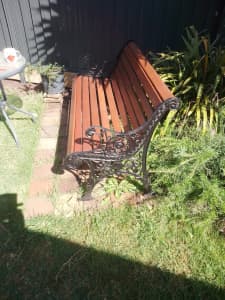 Classic vintage cast iron garden bench