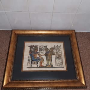 Beautiful Wood Framed Egyptian Papyrus Pictures