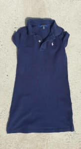 Ralph Lauren Girls Sz 7 Navy polo shirt dress