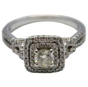 14ct White Gold Ladies Diamond Ring Size Q 003800596636