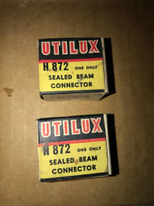 Vintage Utilux Sealed Beam Headlight Connectors NOS Boxed