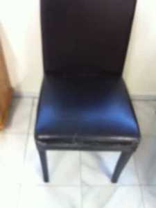 1 Dark Brown Leather High Back Chair