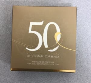 50 th anniversary of decimal currency 2016 round 50 cent coin.
