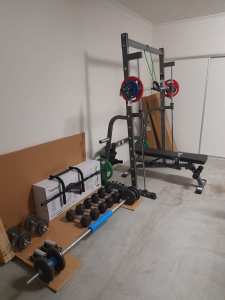 Gym equipment EVERYTHING FOR $900 $4K RRP REBEL SPORTS UNDER 1YR OLD
