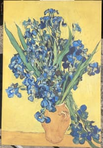 Art on canvas “Vase of Irises” By Van Gogh 梵高的布面艺术“鸢尾花瓶”
